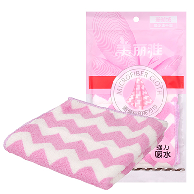 珊瑚绒方巾